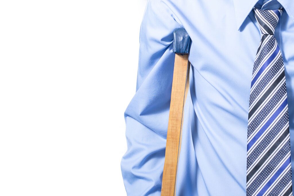 Office worker in a stilt.